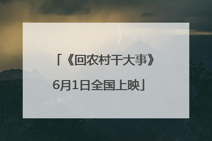 《回农村干大事》6月1日全国上映
