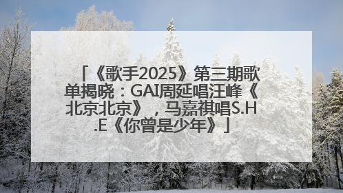 《歌手2025》第三期歌单揭晓：GAI周延唱汪峰《北京北京》，马嘉祺唱S.H.E《你曾是少年》