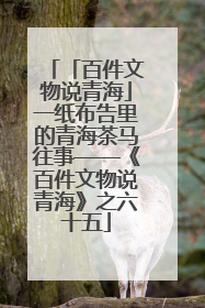 「百件文物说青海」一纸布告里的青海茶马往事——《百件文物说青海》之六十五