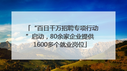“百日千万招聘专项行动”启动,80余家企业提供1600多个就业岗位
