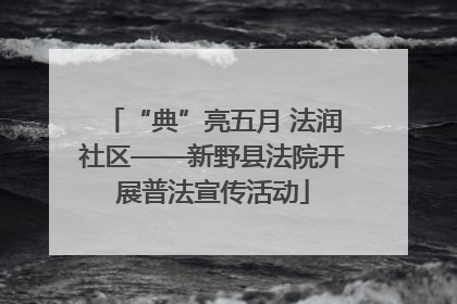 “典”亮五月 法润社区——新野县法院开展普法宣传活动