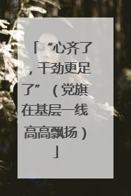 “心齐了，干劲更足了”（党旗在基层一线高高飘扬）