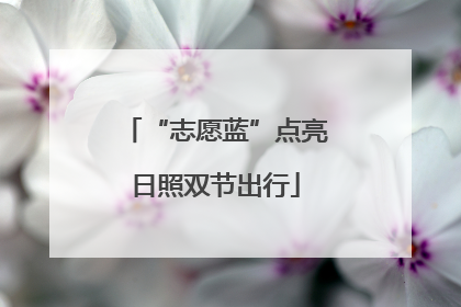 “志愿蓝”点亮日照双节出行