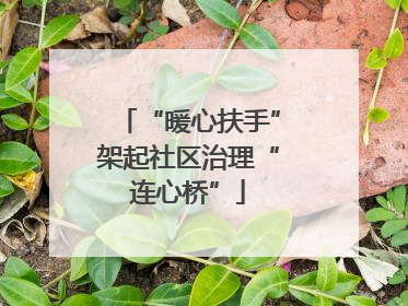 “暖心扶手”架起社区治理“连心桥”