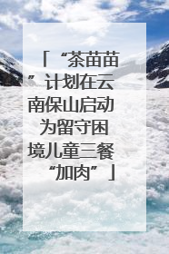 “茶苗苗”计划在云南保山启动 为留守困境儿童三餐“加肉”