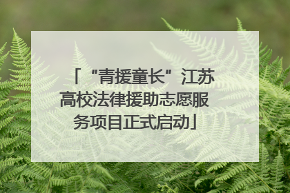 “青援童长”江苏高校法律援助志愿服务项目正式启动