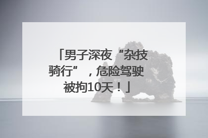 男子深夜“杂技骑行”，危险驾驶被拘10天！