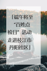 端午将至 “百姓点检日”活动走进枝江市丹阳社区