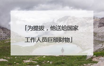 为提拔，他送给国家工作人员巨额财物
