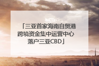三亚首家海南自贸港跨境资金集中运营中心落户三亚CBD