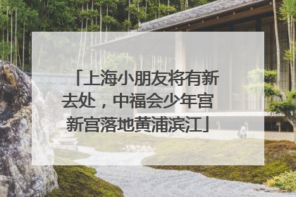 上海小朋友将有新去处，中福会少年宫新宫落地黄浦滨江