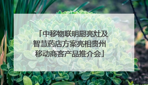 中移物联明厨亮灶及智慧药店方案亮相贵州移动商客产品推介会