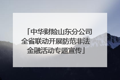 中华财险山东分公司全省联动开展防范非法金融活动专题宣传