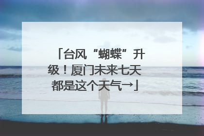台风“蝴蝶”升级！厦门未来七天都是这个天气→