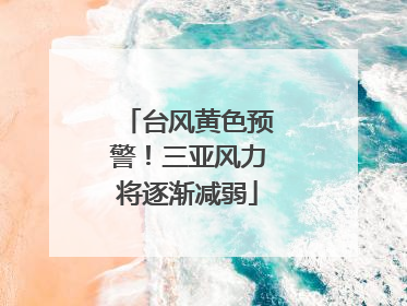 台风黄色预警！三亚风力将逐渐减弱