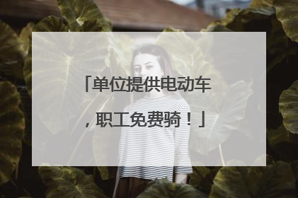单位提供电动车，职工免费骑！