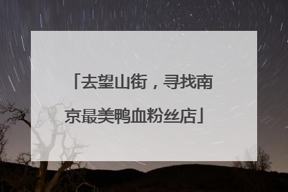 去望山街，寻找南京最美鸭血粉丝店