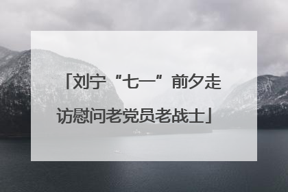 刘宁“七一”前夕走访慰问老党员老战士