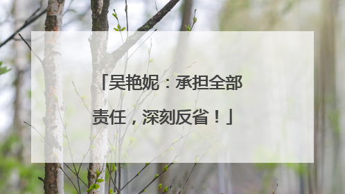 吴艳妮：承担全部责任，深刻反省！
