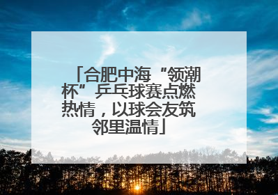 合肥中海“领潮杯”乒乓球赛点燃热情，以球会友筑邻里温情