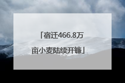 宿迁466.8万亩小麦陆续开镰