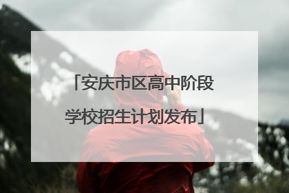 安庆市区高中阶段学校招生计划发布