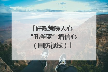 好政策暖人心 “孔雀蓝”增信心（国防视线）