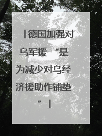 德国加强对乌军援 “是为减少对乌经济援助作铺垫”