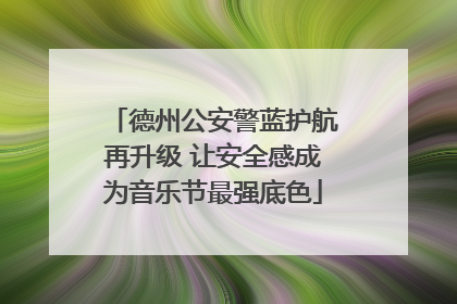德州公安警蓝护航再升级 让安全感成为音乐节最强底色