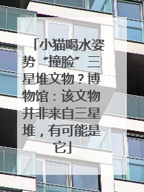 小猫喝水姿势“撞脸”三星堆文物？博物馆：该文物并非来自三星堆，有可能是它