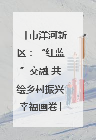 市洋河新区：“红蓝”交融 共绘乡村振兴幸福画卷
