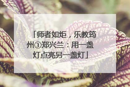 师者如炬，乐教筠州③郑兴兰：用一盏灯点亮另一盏灯