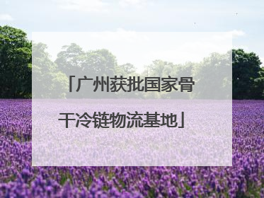 广州获批国家骨干冷链物流基地