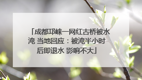 成都邛崃一网红古桥被水淹 当地回应：被淹半小时后即退水 影响不大