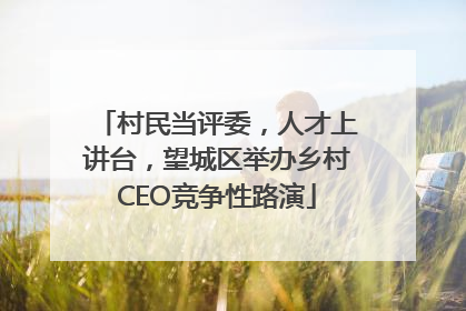 村民当评委，人才上讲台，望城区举办乡村CEO竞争性路演