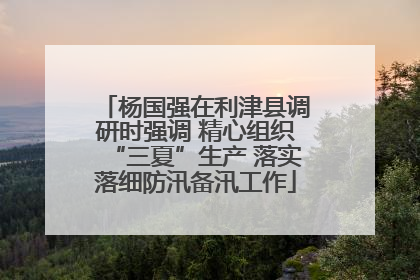 杨国强在利津县调研时强调 精心组织“三夏”生产 落实落细防汛备汛工作