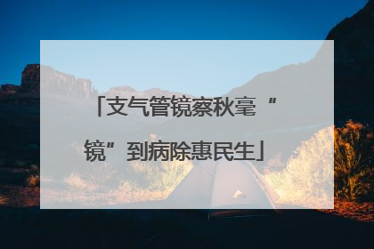 支气管镜察秋毫“镜”到病除惠民生