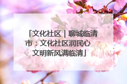 文化社区｜聊城临清市：文化社区润民心 文明新风满临清