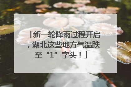 新一轮降雨过程开启，湖北这些地方气温跌至“1”字头！