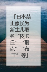 日本禁止家长为新生儿取名“皮卡丘”“耐克”“布丁”等