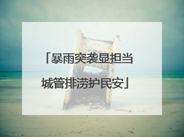 暴雨突袭显担当 城管排涝护民安