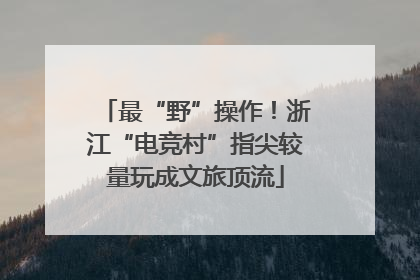 最“野”操作！浙江“电竞村”指尖较量玩成文旅顶流
