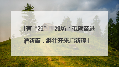 有“潍”丨潍坊：砥砺奋进谱新篇，继往开来启新程