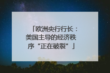 欧洲央行行长：美国主导的经济秩序“正在破裂”