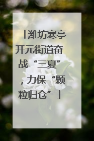 潍坊寒亭开元街道奋战“三夏”，力保“颗粒归仓”