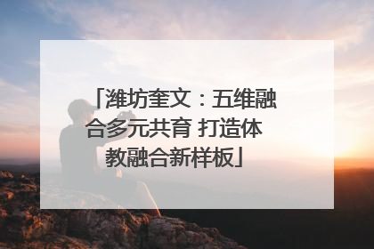 潍坊奎文：五维融合多元共育 打造体教融合新样板