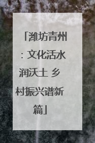 潍坊青州：文化活水润沃土 乡村振兴谱新篇
