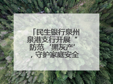 民生银行泉州泉港支行开展“防范‘黑灰产’，守护家庭安全”宣传活动