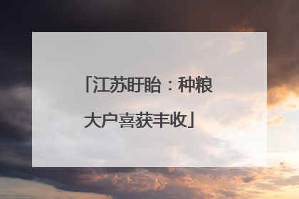 江苏盱眙：种粮大户喜获丰收