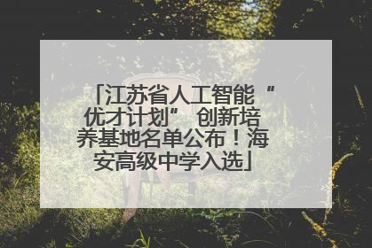 江苏省人工智能“优才计划” 创新培养基地名单公布！海安高级中学入选
